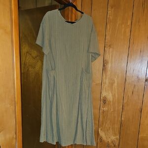 Textured Olive Green Dress